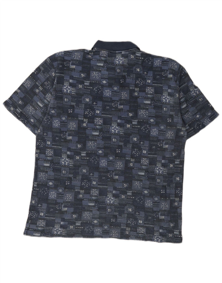 Fila Polo Homme IT 52 Large Bleu Géométrique