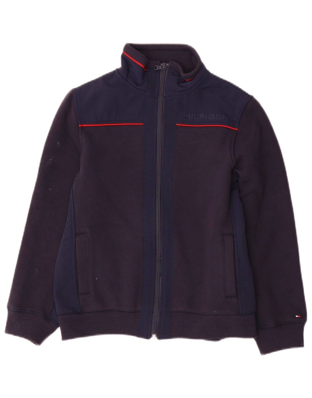 TOMMY HILFIGER Veste de Survêtement Garçon 8-9 Ans Bleu Marine Moyen