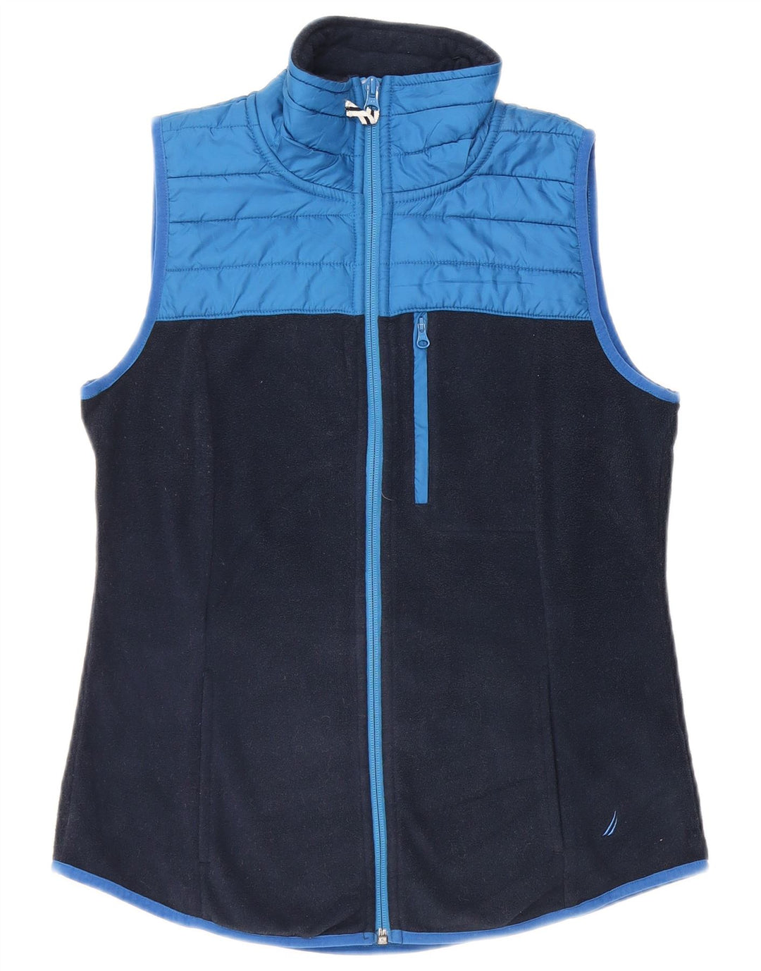 NAUTICA Gilet polaire pour femme UK 10 Small Bleu marine Colorblock Polyester