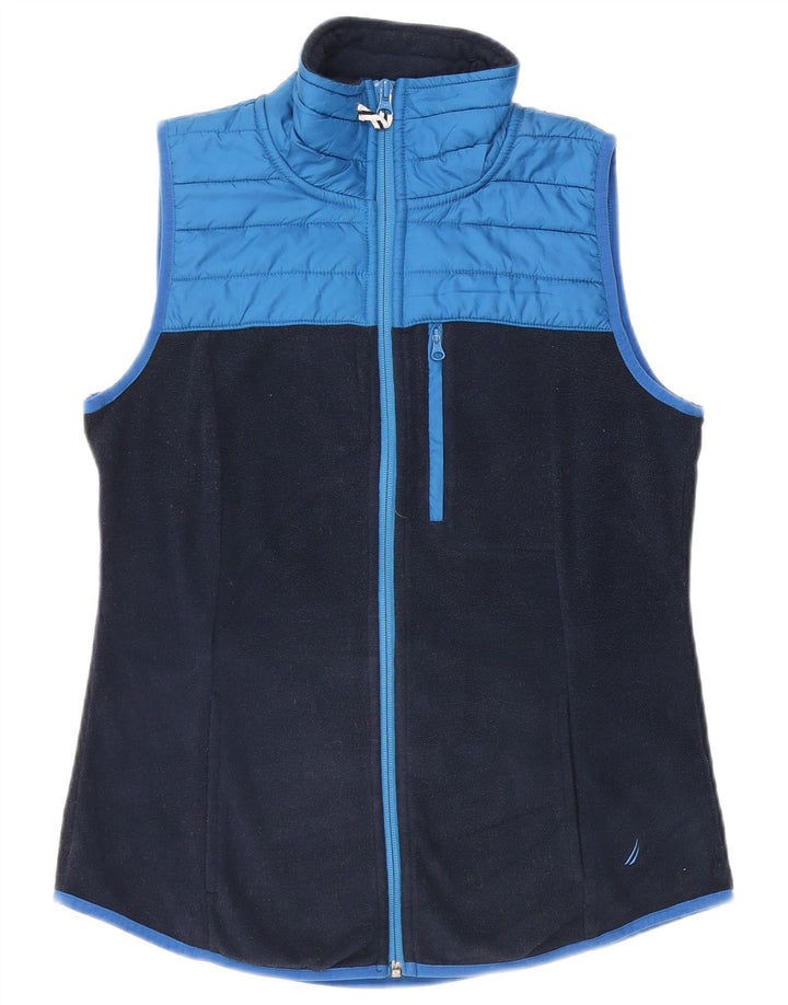 NAUTICA Gilet polaire pour femme UK 10 Small Bleu marine Colorblock Polyester