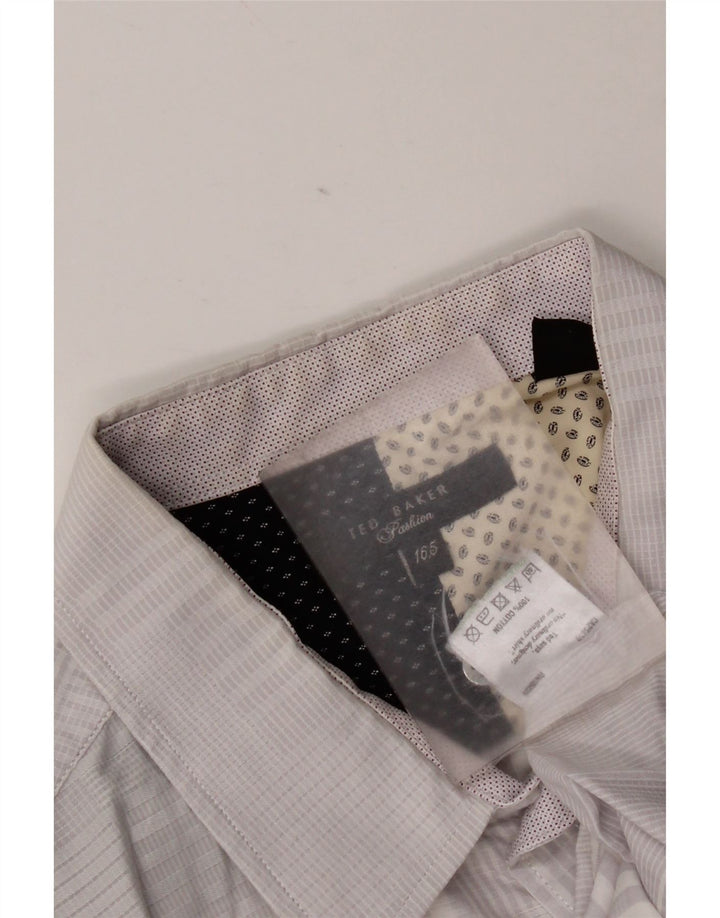 Ted Baker Chemise Homme Taille 16,5 Grand Coton Vichy Gris
