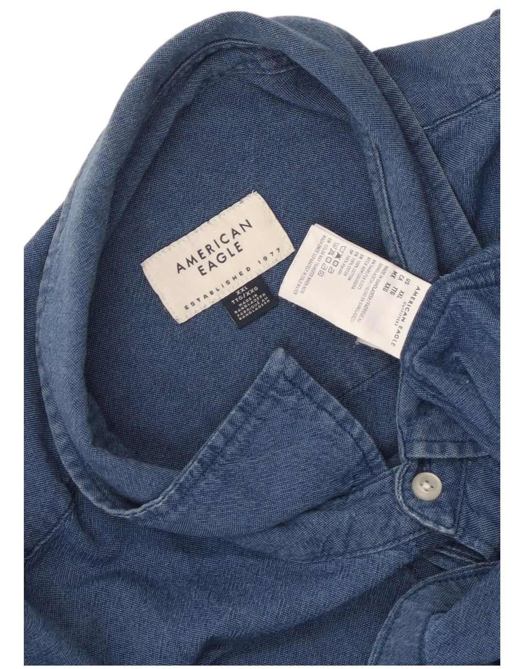 American Eagle Chemise Homme 2XL Bleu Coton