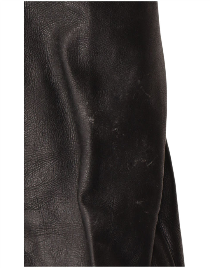 Ashy Veste en cuir pour homme UK 44 2XL Cuir noir