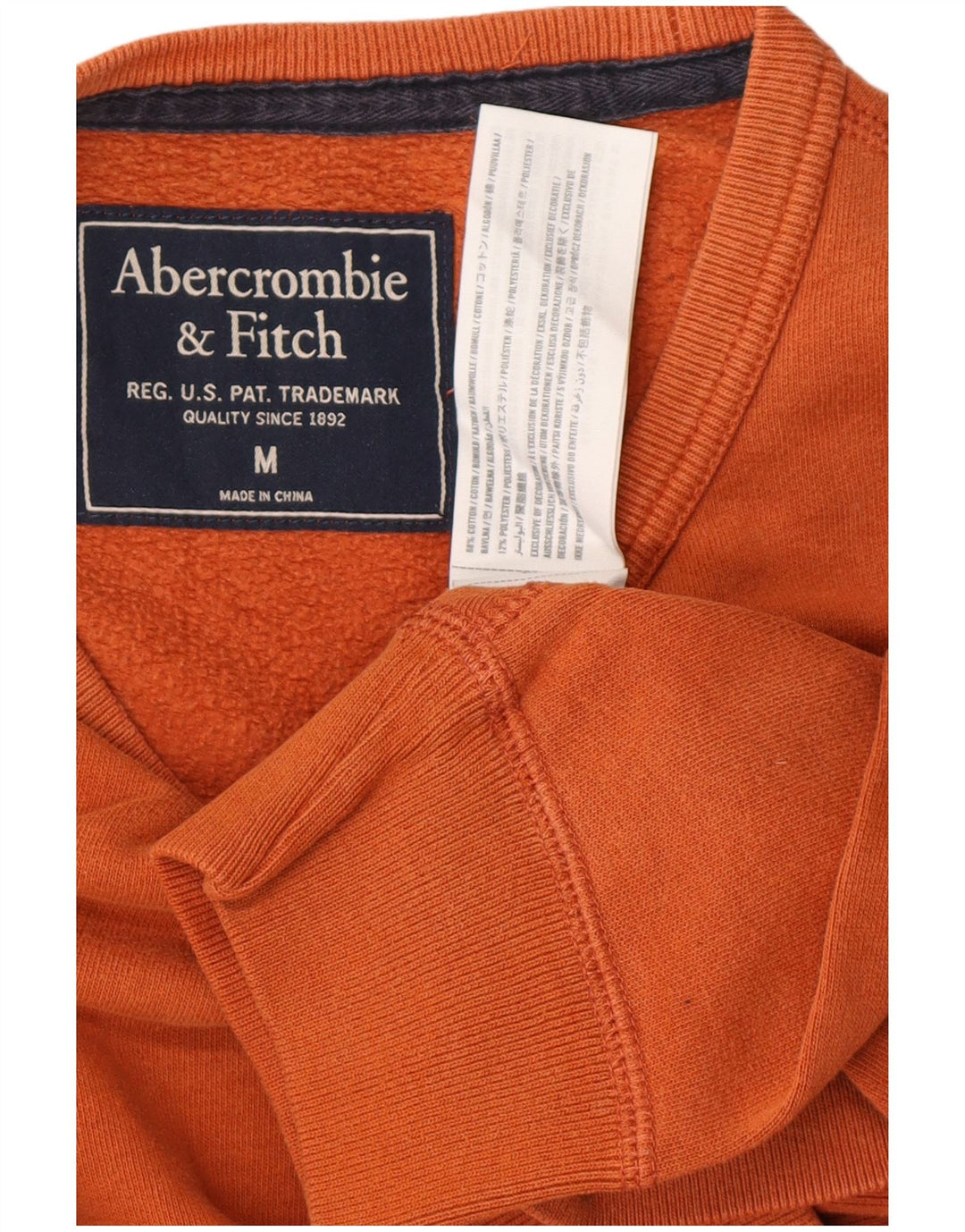 ABERCROMBIE & FITCH Sweat-shirt pour homme en coton orange moyen