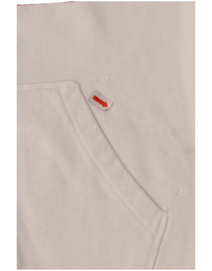 LEVI'S Pull à capuche graphique pour femme UK 14 en coton blanc moyen