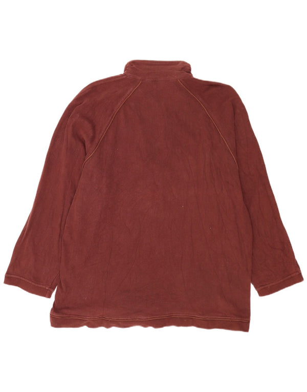 Sergio Tacchini Haut 1/4 zippé à manches longues pour homme en coton bordeaux 2XL