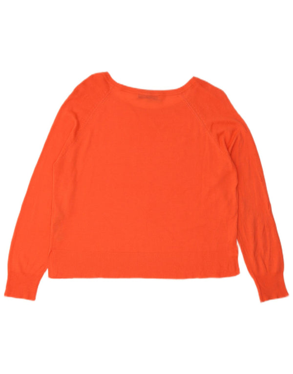 Zara Pull surdimensionné à col bateau pour femme UK 10 Petite viscose orange