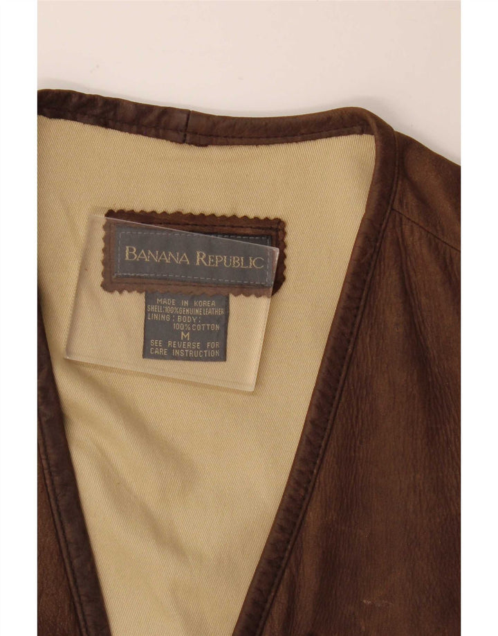 Banana Republic Gilet en cuir pour homme UK 38 Marron moyen