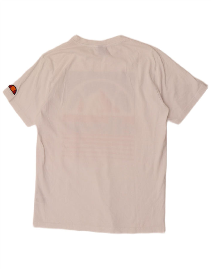 Ellesse T-Shirt Graphique Homme Petit Blanc Coton