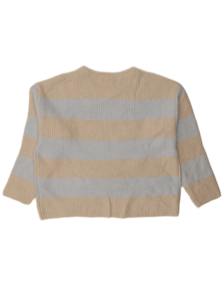 Marks & Spencer Pull ras du cou pour femme UK 14 Beige moyen rayé