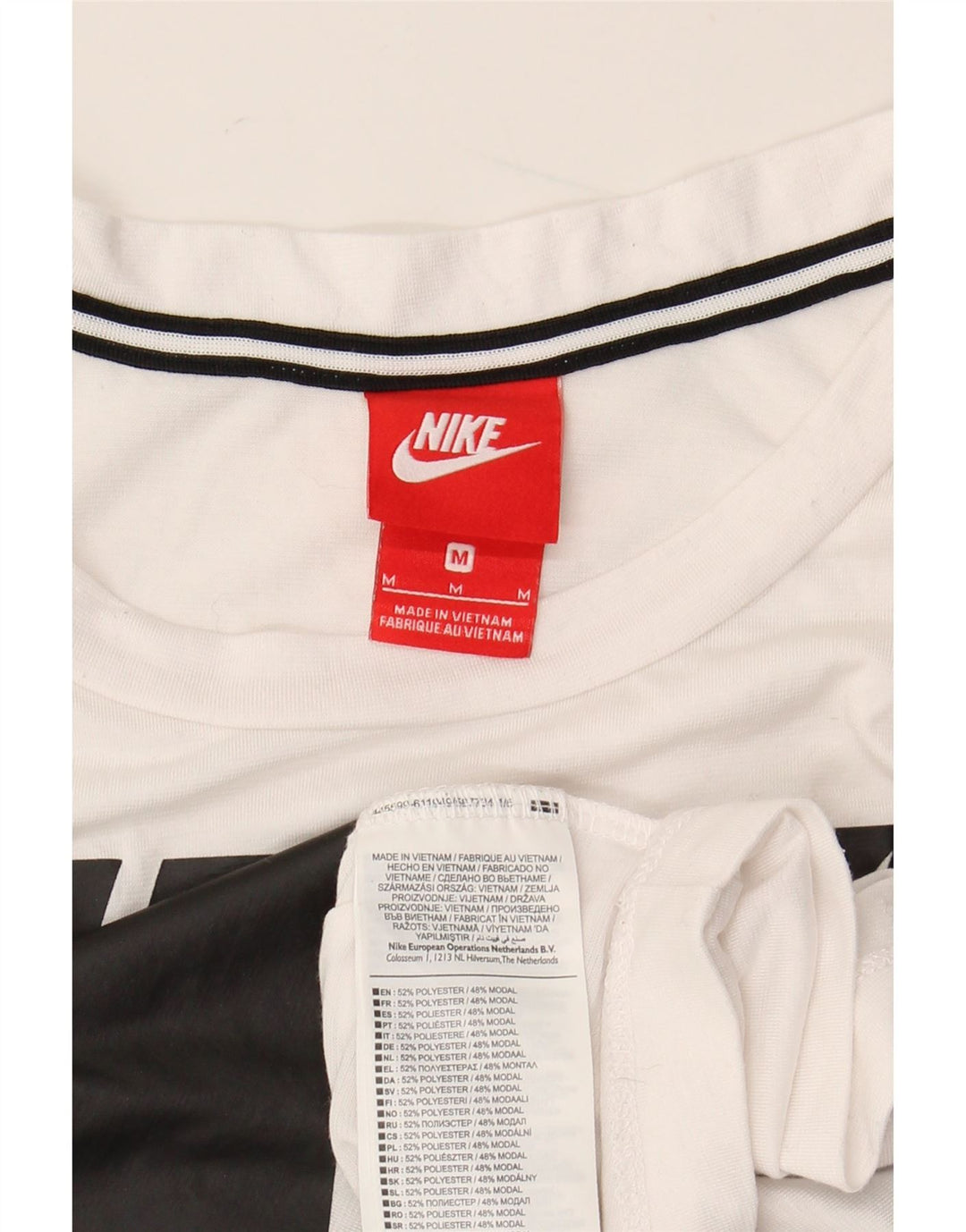 NIKE Débardeur court graphique pour femme UK 14 Polyester blanc moyen