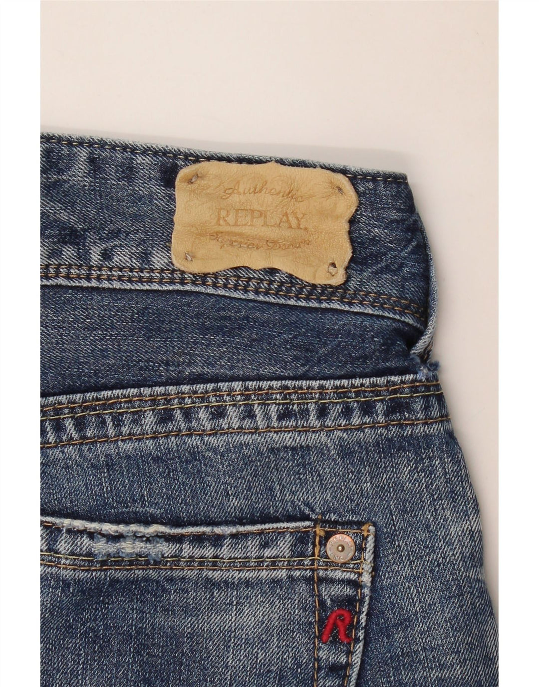 REPLAY Jean Large Femme W32 L31 Bleu