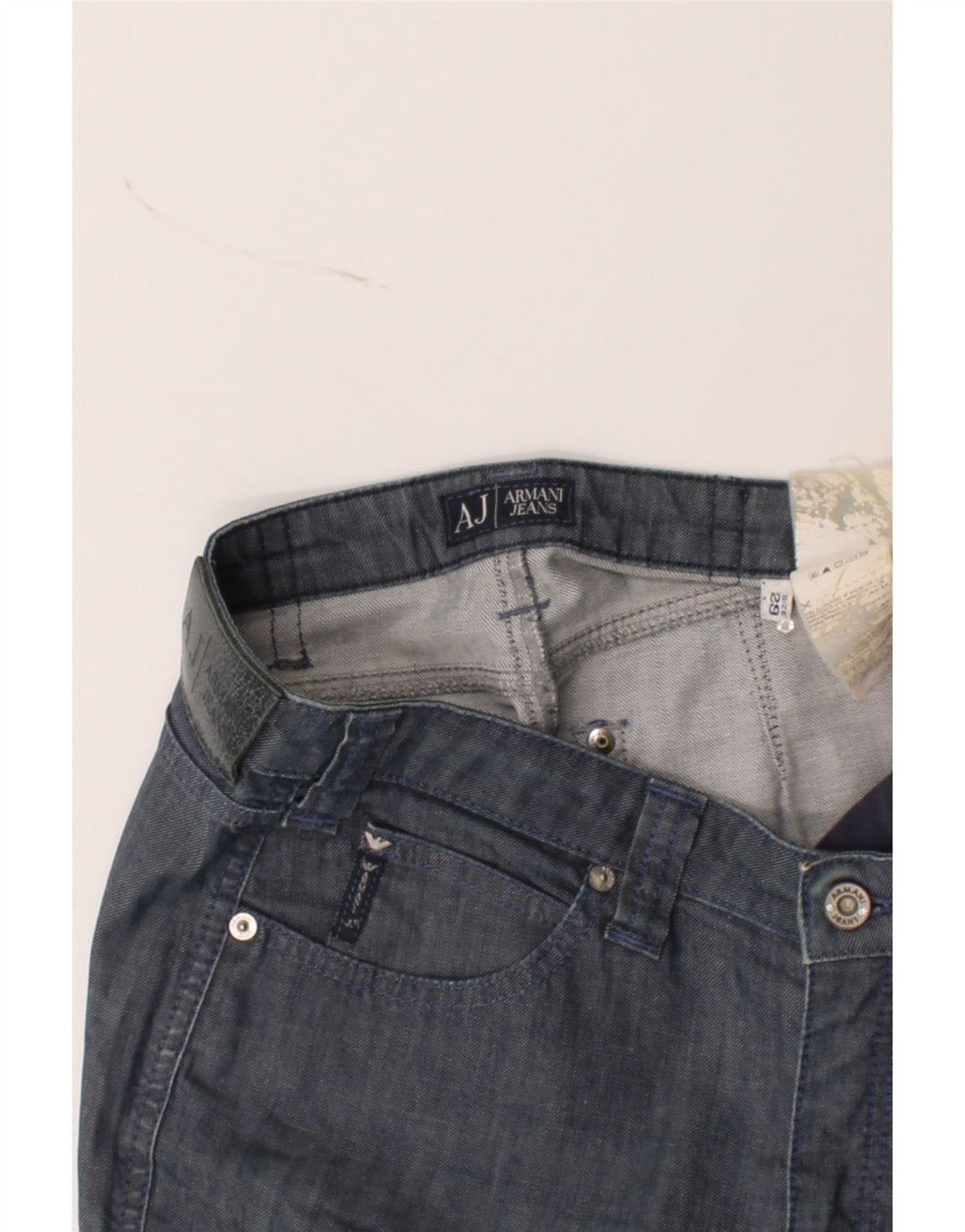 ARMANI Womens Straight Jeans W29 L27 Navy Blue Vintage Armani and Second-Hand Armani from Messina Hembry 