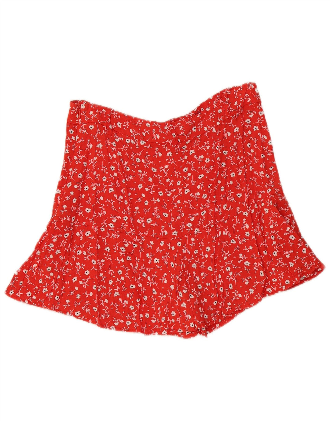 ZARA Jupe-short pour femme UK 14 Large Rouge Floral