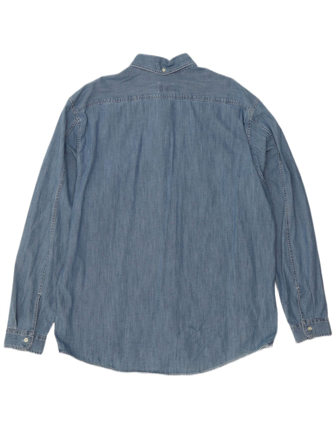 Lacoste Chemise en jean coupe régulière pour homme Taille 44 XL Bleu Coton