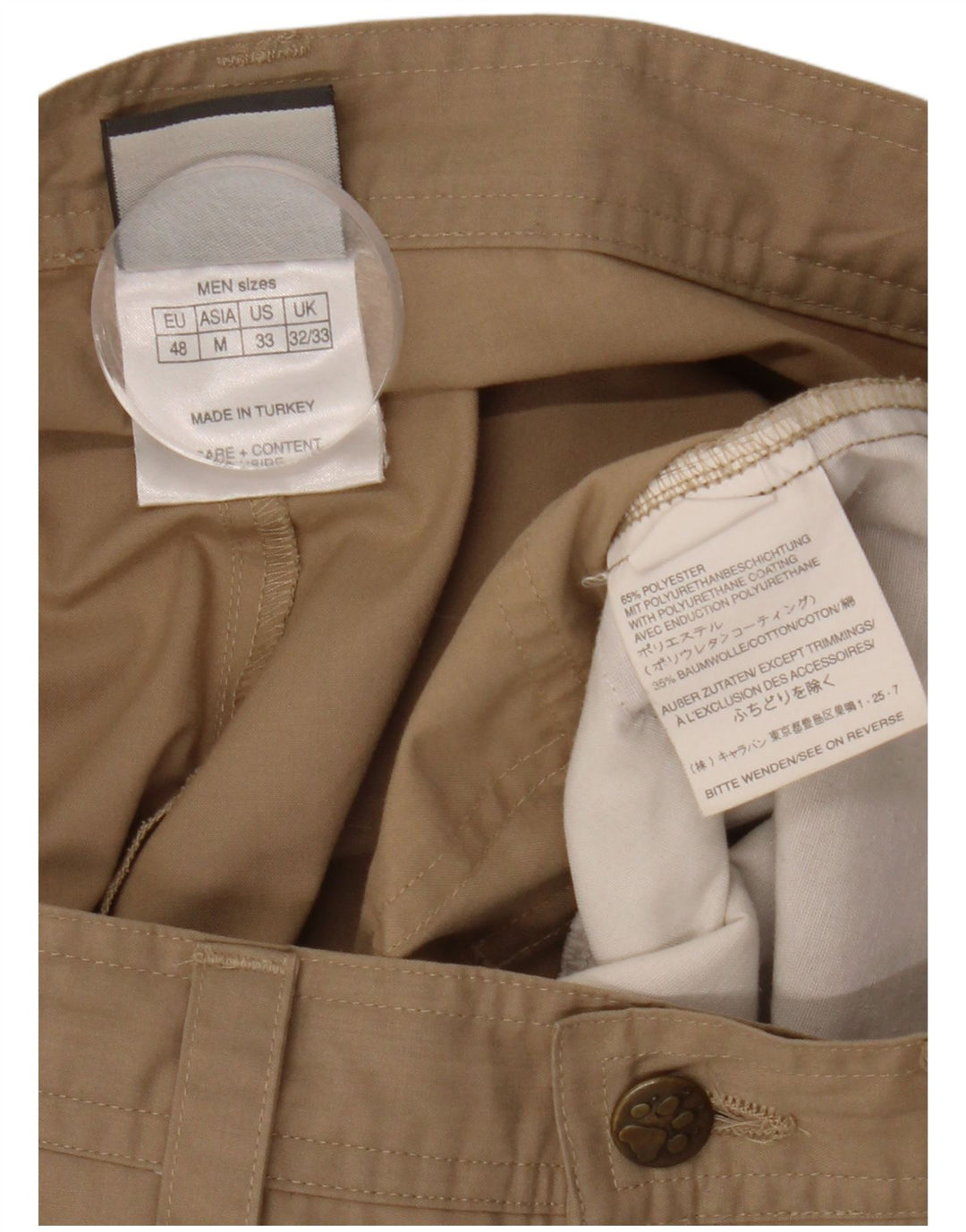 Jack Wolfskin Pantalon cargo de jogging pour homme W32 L33 Beige Polyester