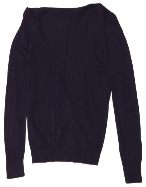 Massimo Dutti Cardigan pour femme en soie bleu marine moyen UK 12