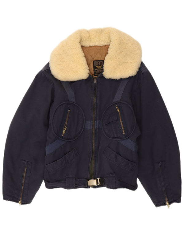 Liberto Veste aviateur surdimensionnée pour femme UK 14 Bleu marine moyen