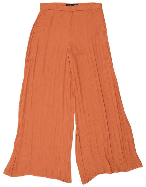 Zara Pantalon décontracté à jambe large pour femme Medium W28 L30 Orange