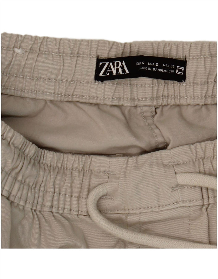 Zara Pantalon Cargo Joggers Homme Petit W30 L26 Beige