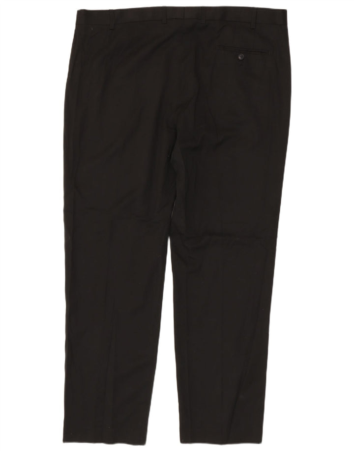 Marks & Spencer Pantalon de costume droit pour homme W42 L33 Noir Polyester