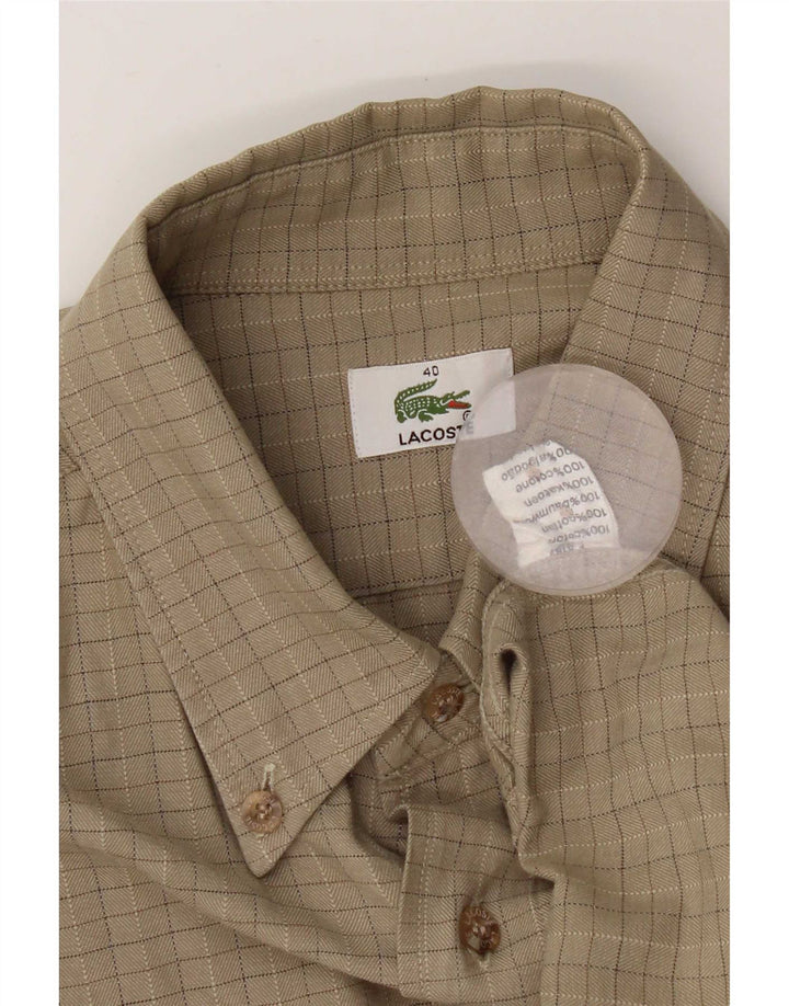 Lacoste Chemise Homme Taille 40 Coton à carreaux beige moyen