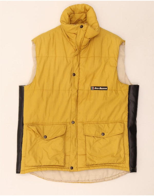 Anzi Besson Gilet rembourré pour homme UK 40 Large Jaune Colourblock
