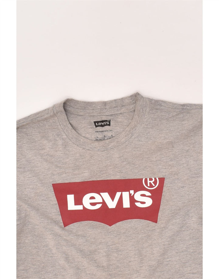LEVI'S Boys Graphic T-Shirt Top 12-13 Years Large Grey Cotton | Vintage Levi's | Thrift | Second-Hand Levi's | Used Clothing | Messina Hembry 