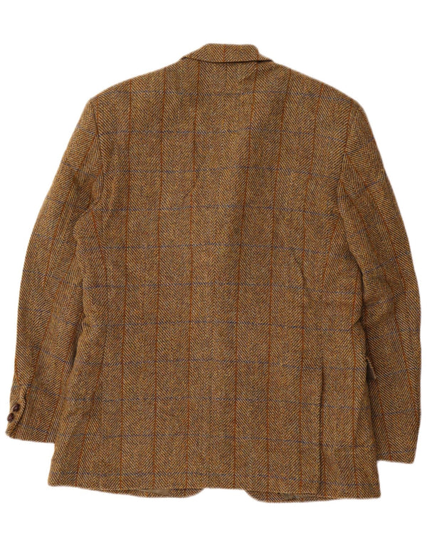 HARRIS TWEED Veste blazer à 2 boutons pour homme UK 38 Marron moyen à chevrons