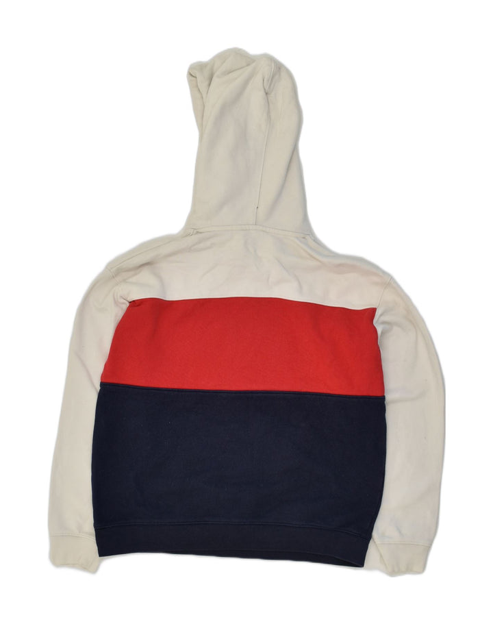 LEVI'S Womens Graphic Hoodie Jumper UK 8 XS White Colourblock Cotton | Vintage Levi's | Thrift | Second-Hand Levi's | Used Clothing | Messina Hembry 
