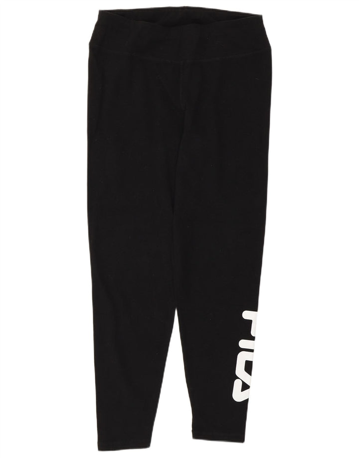 FILA Leggings graphiques pour femmes UK 14 coton noir moyen