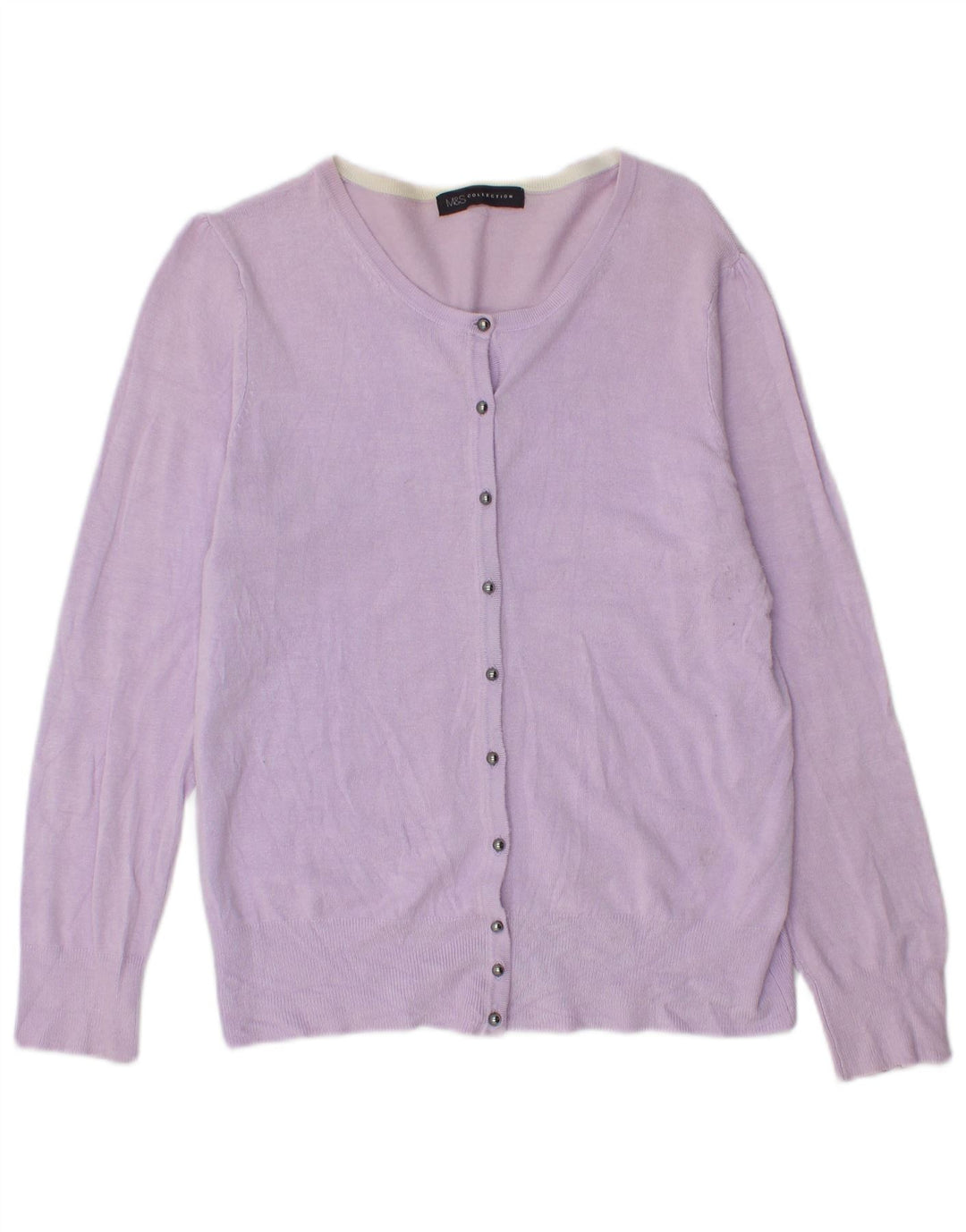 MARKS & SPENCER Pull Cardigan Femme UK 14 Viscose Violet Moyen