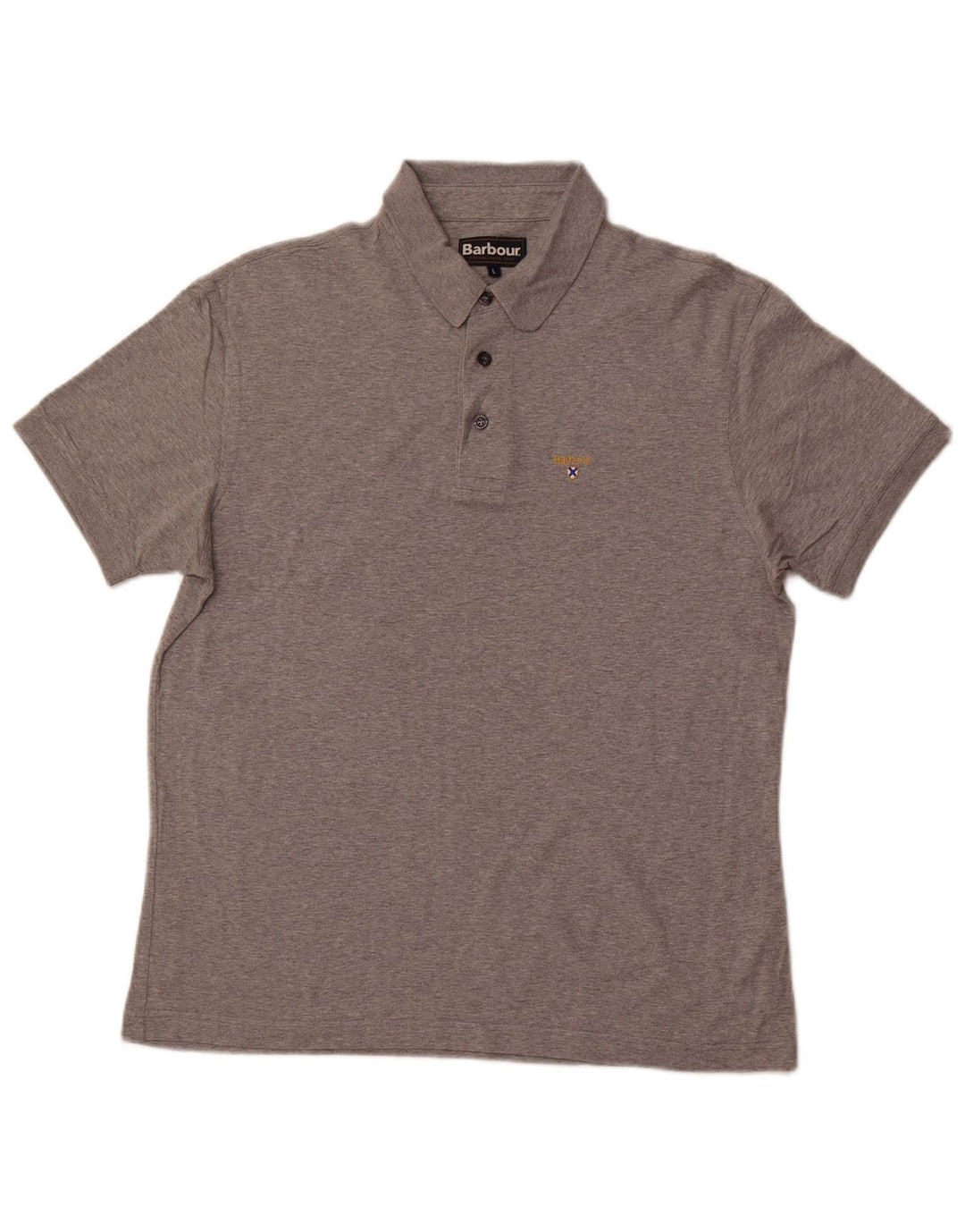 BARBOUR Polo Homme Large Gris Moucheté Coton