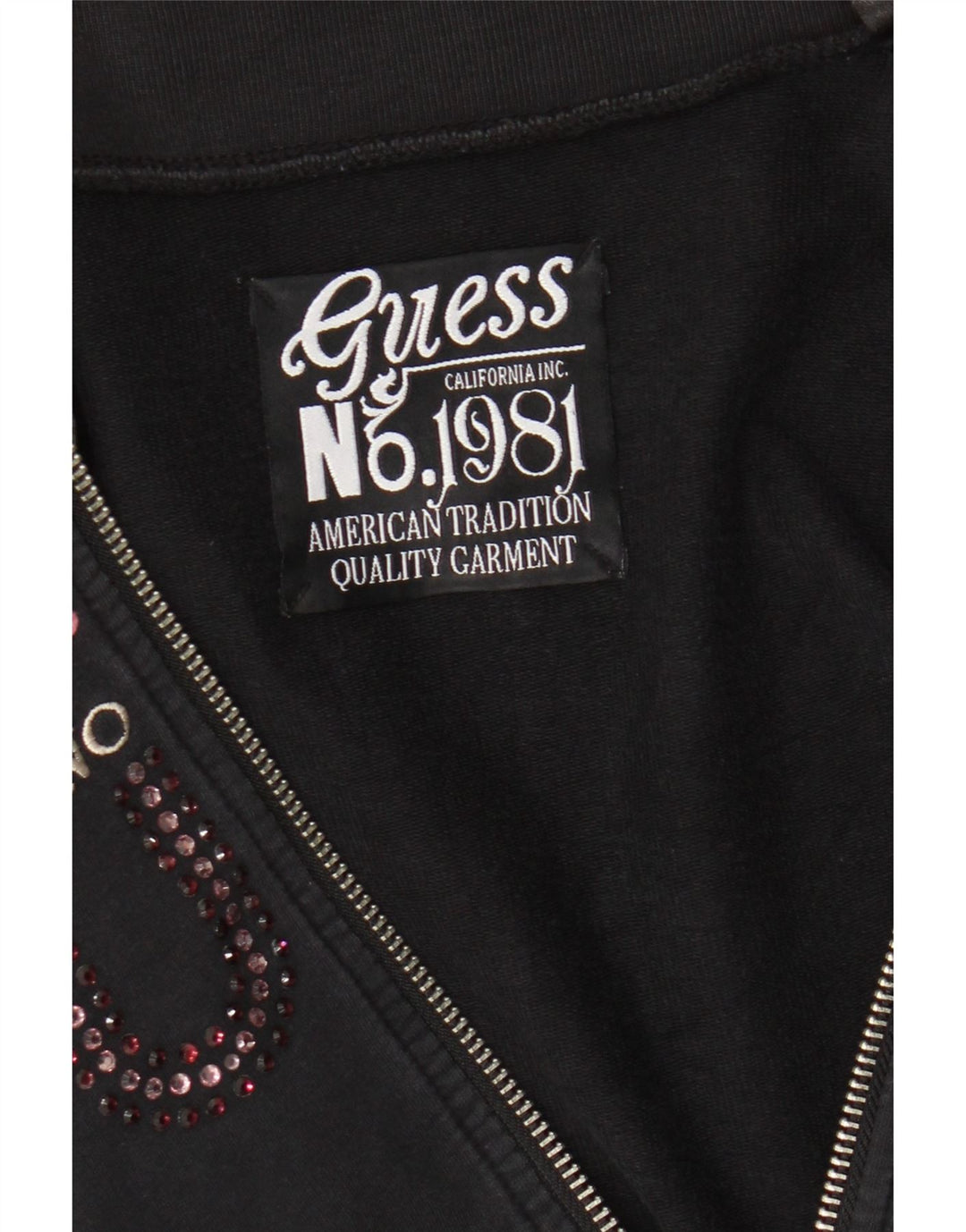 Guess Veste de survêtement graphique pour femme UK 8 Small Noir