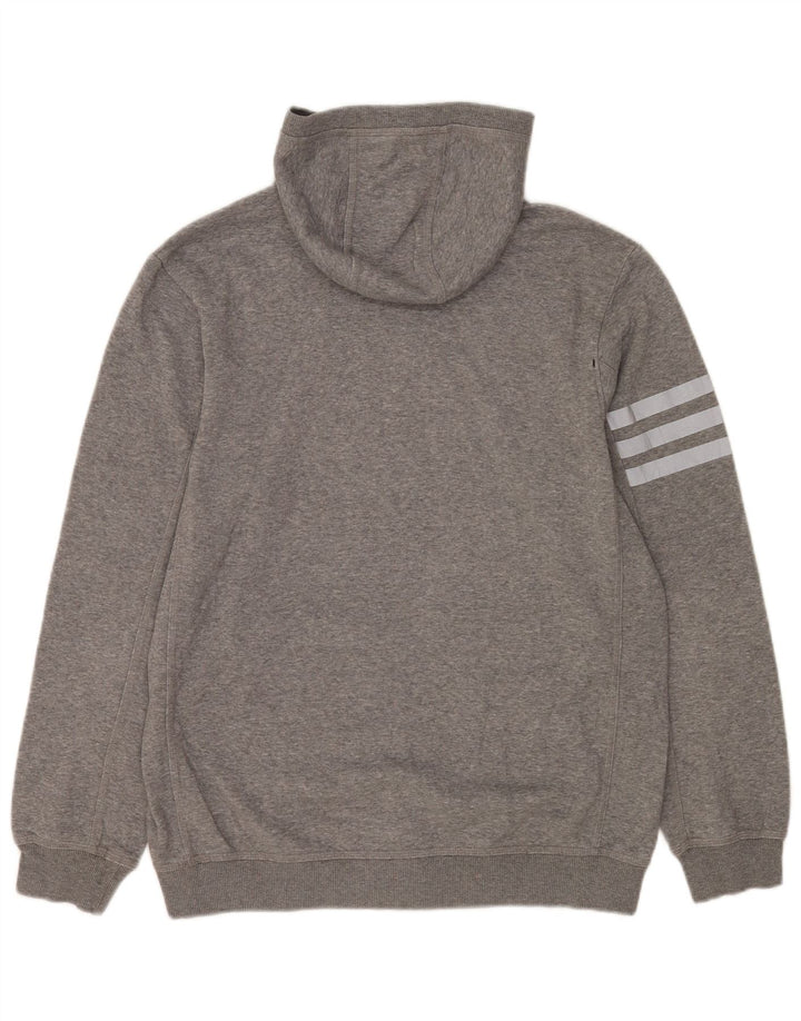 Adidas Pull à capuche en coton moucheté gris moyen pour homme