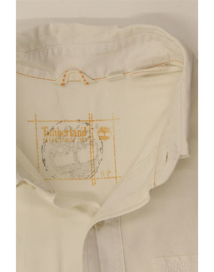 Timberland Chemise à Manches Courtes Homme Blanc Moyen