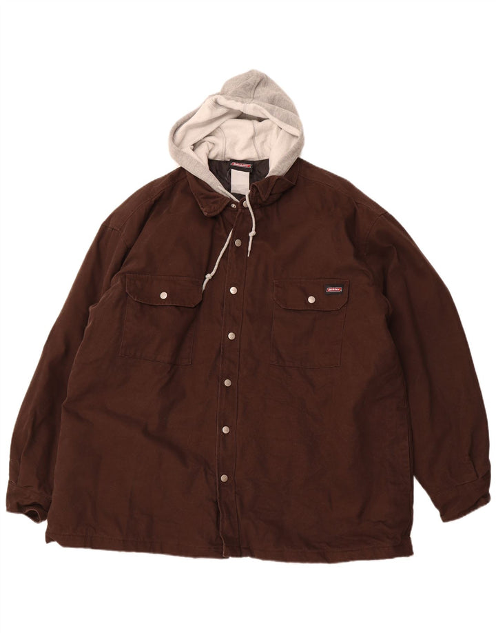 DICKIES Veste bomber à capuche pour homme UK 36 Small Marron Colourblock