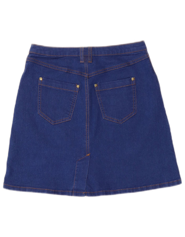 Topshop Mini jupe en jean pour femme UK 8 Small W26 Bleu Polyester