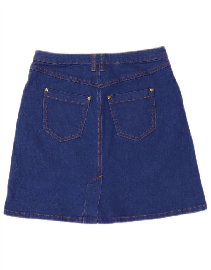 Topshop Mini jupe en jean pour femme UK 8 Small W26 Bleu Polyester