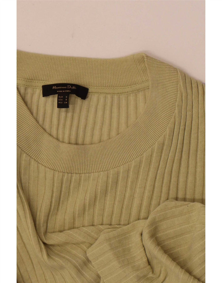 Massimo Dutti Haut à manches longues pour femme UK 8 Small Kaki