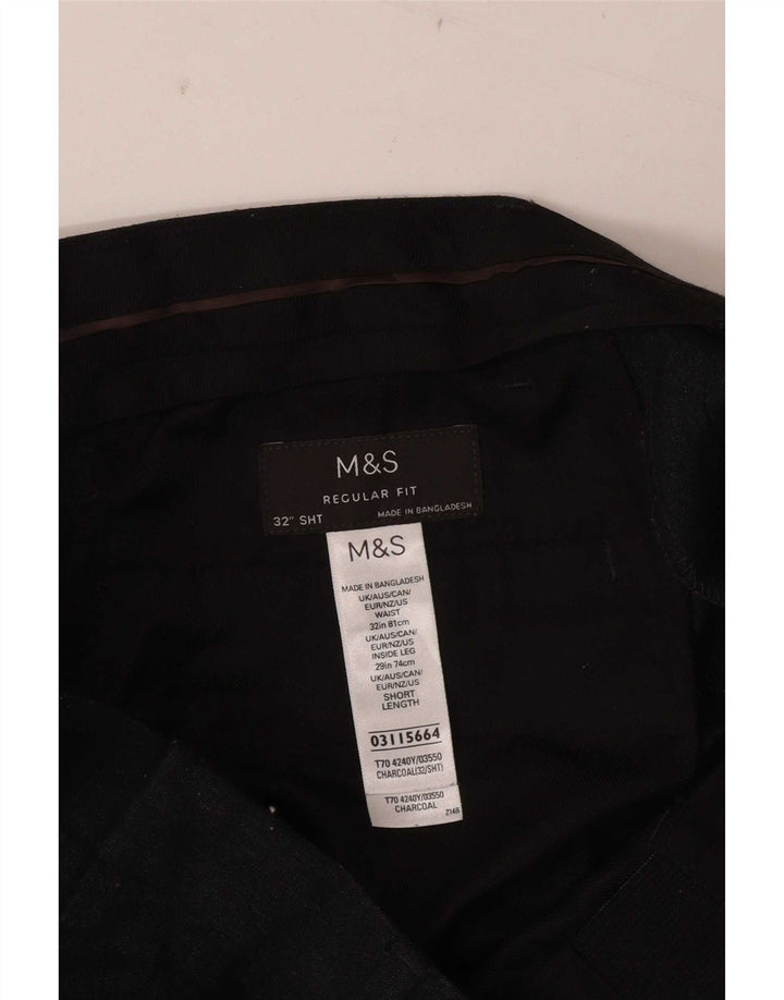 Marks & Spencer Pantalon Chino Droit Homme W32 L29 Gris Moucheté