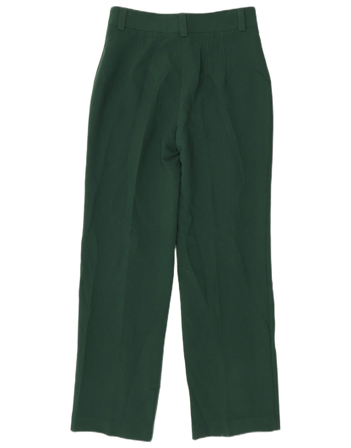 Pantalon décontracté droit Zara Femme Moyen W28 L32 Vert Polyester