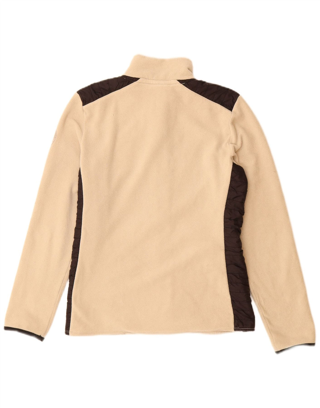 NAPAPIJRI Veste polaire pour femme UK 14 Large Beige Colourblock Polyester