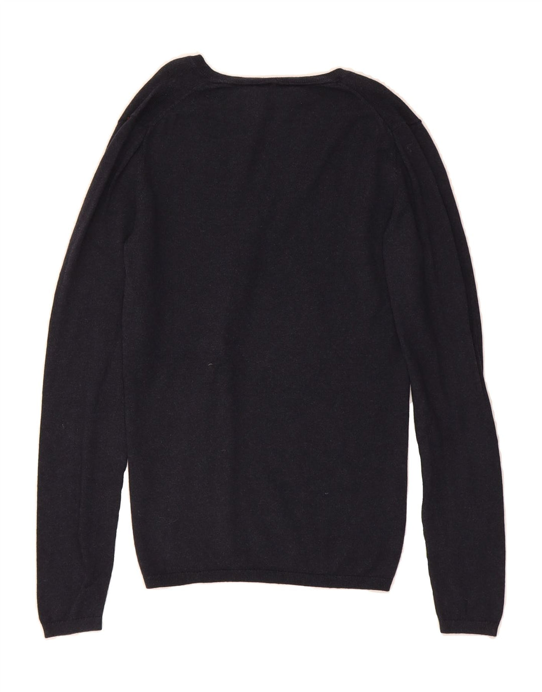TOMMY HILFIGER Womens V-Neck Jumper Sweater UK 14 Medium Navy Blue Wool Vintage Tommy Hilfiger and Second-Hand Tommy Hilfiger from Messina Hembry 