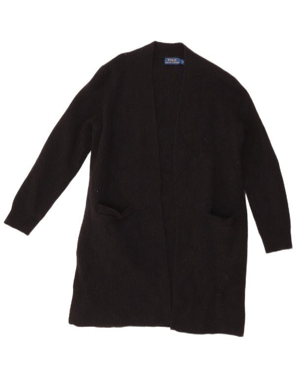 POLO RALPH LAUREN Pull cardigan ouvert long pour femme UK 12 Noir moyen