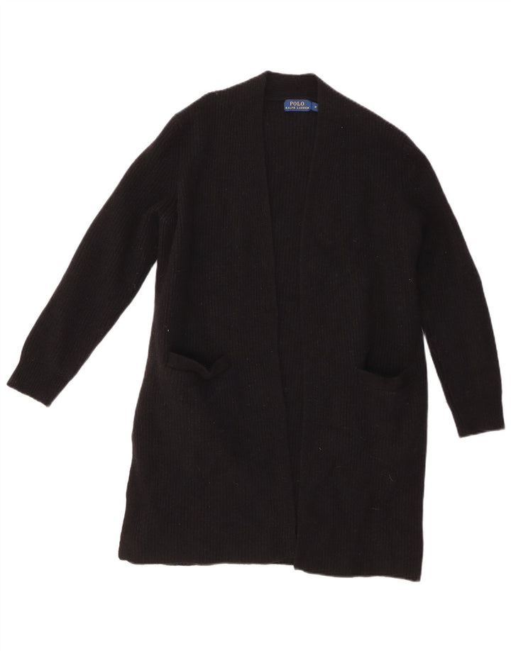 POLO RALPH LAUREN Pull cardigan ouvert long pour femme UK 12 Noir moyen