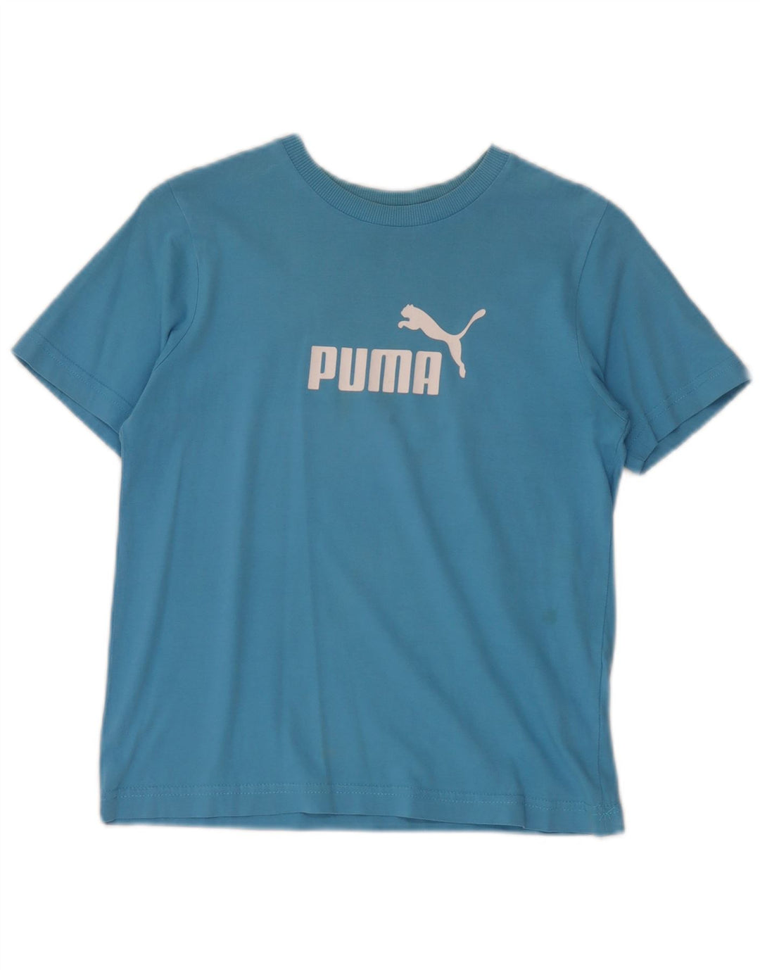 Puma T-shirt graphique pour femme UK 12 Bleu moyen Coton