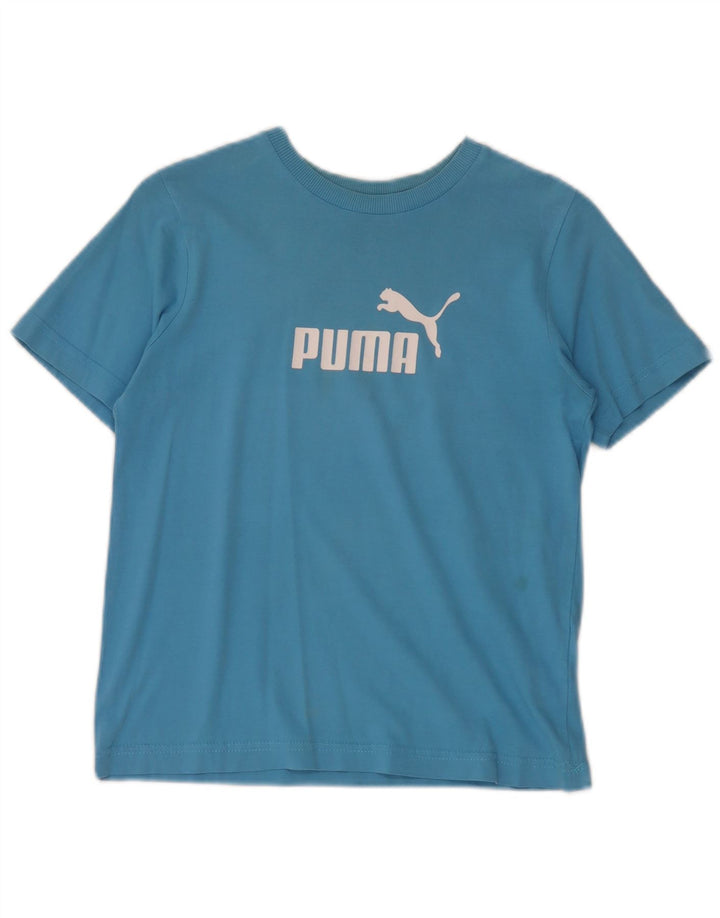 Puma T-shirt graphique pour femme UK 12 Bleu moyen Coton