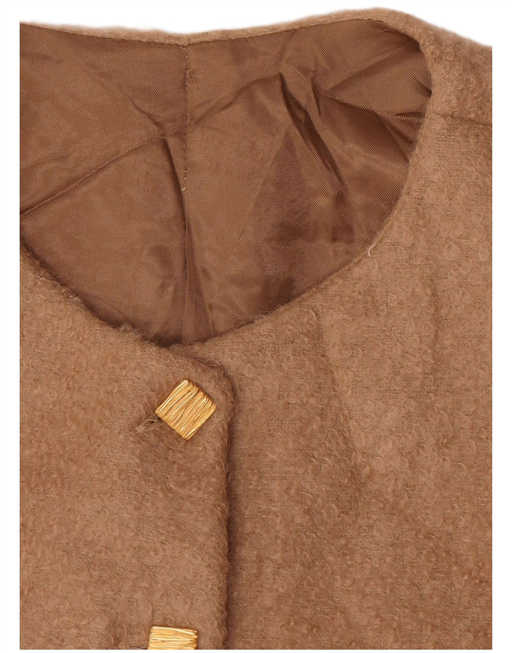 vintage Femme 5 Bouton Blazer Veste UK 14 Beige Moyen