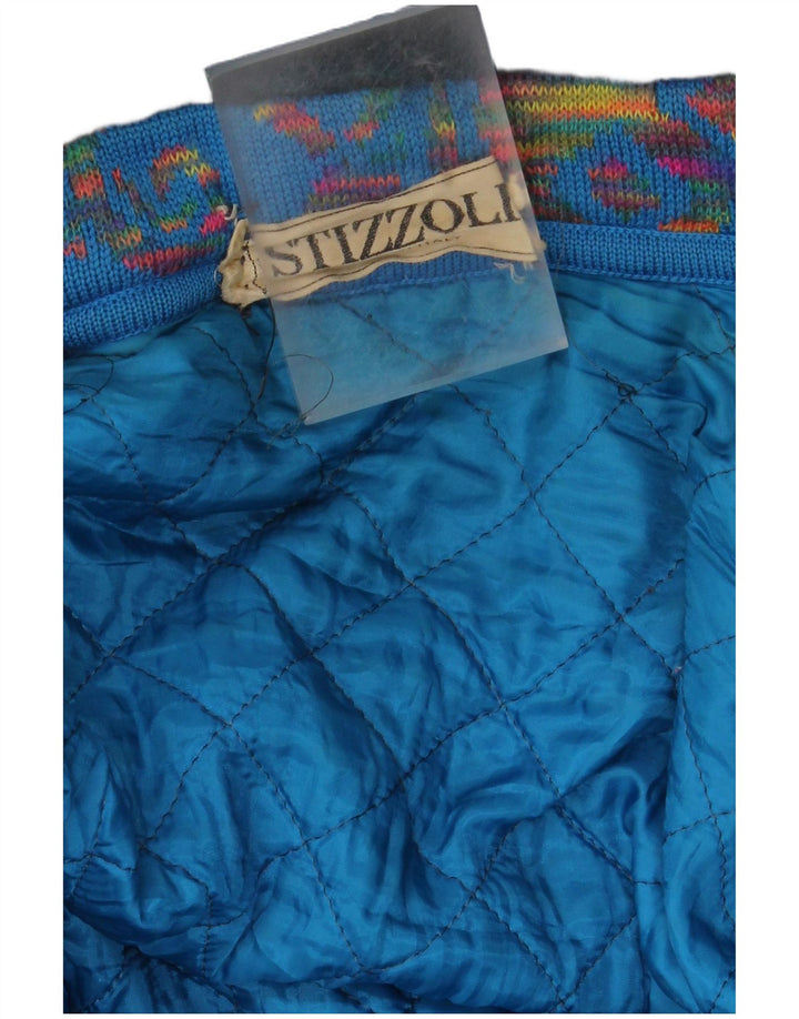 STIZZOLI Manteau croisé en tricot pour femme UK 20 2XL Bleu Paisley